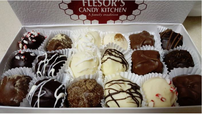 assorted hand dipped chocolates in box